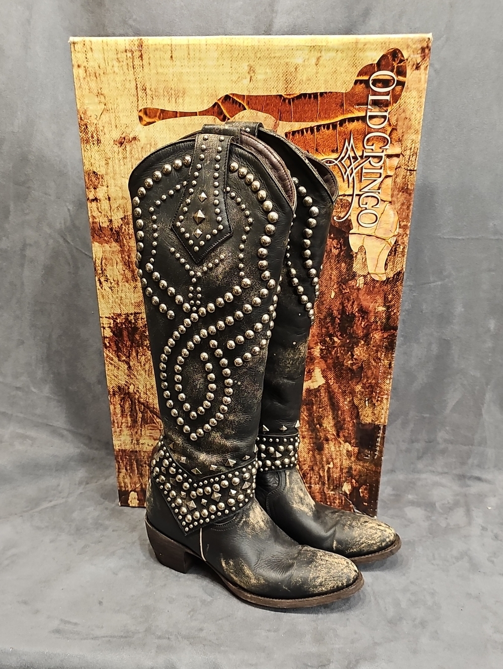 Old Gringo Cowboy Boots Belinda Size 7 Distressed Cowgirl Leather Studded